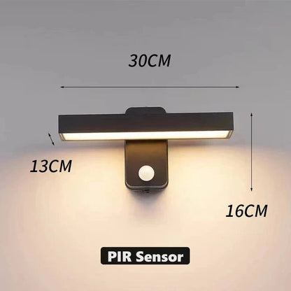 Weatherproof Outdoor Motion Sensor Wall Lamp, Adjustable