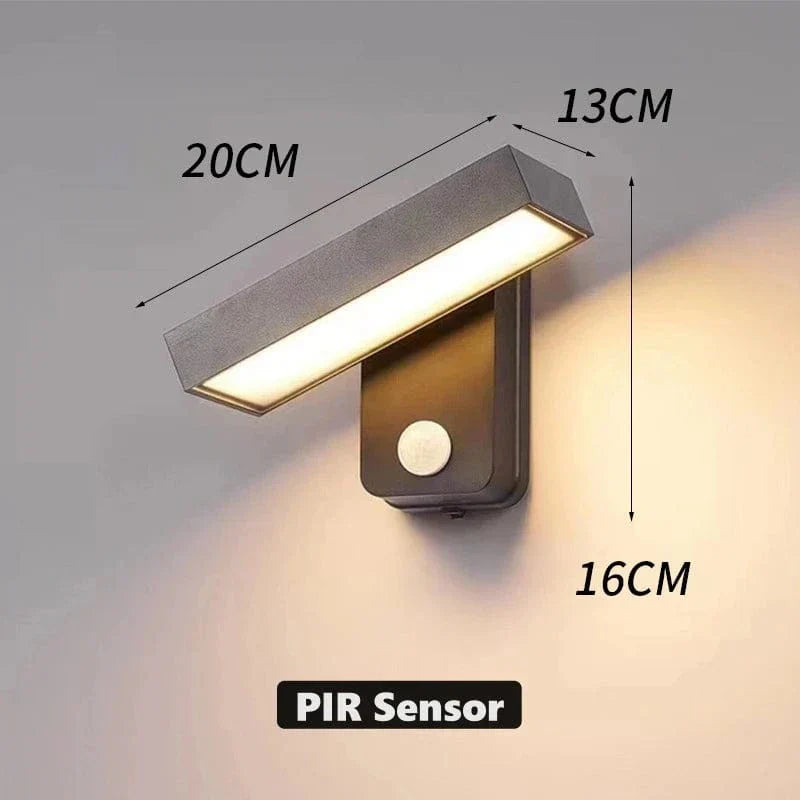 Weatherproof Outdoor Motion Sensor Wall Lamp, Adjustable