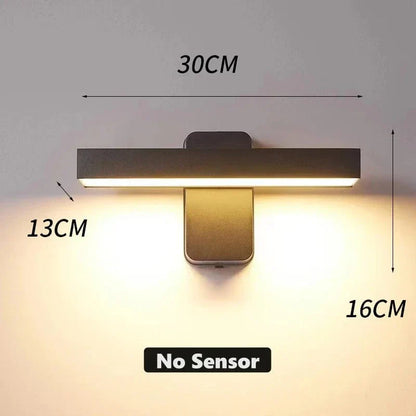 Weatherproof Outdoor Motion Sensor Wall Lamp, Adjustable