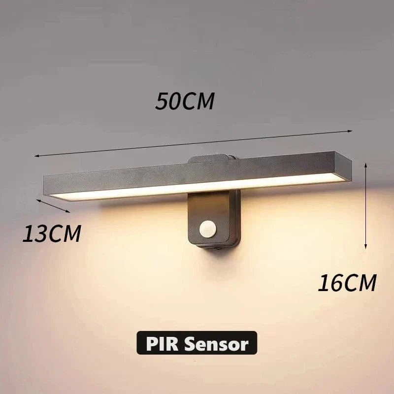 Weatherproof Outdoor Motion Sensor Wall Lamp, Adjustable