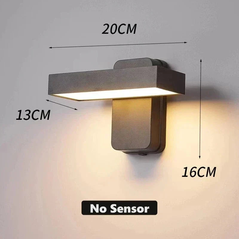 Weatherproof Outdoor Motion Sensor Wall Lamp, Adjustable