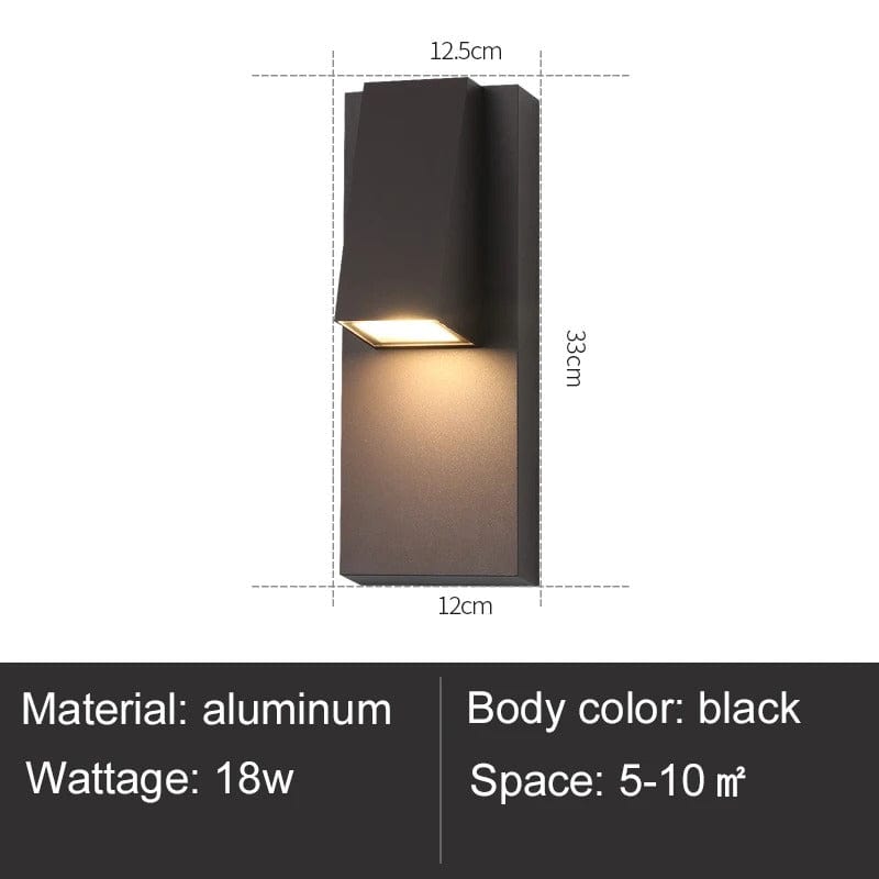 Classic Black Weatherproof Outdoor LED Wall Light