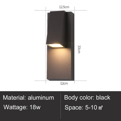 Classic Black Weatherproof Outdoor LED Wall Light