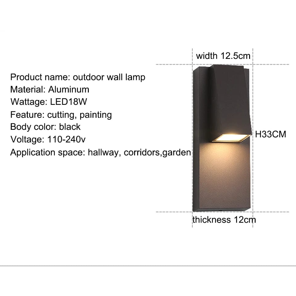 Classic Black Weatherproof Outdoor LED Wall Light