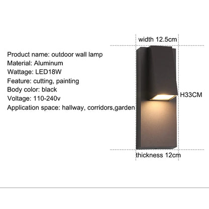 Classic Black Weatherproof Outdoor LED Wall Light