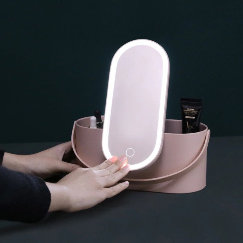 Portable Travel Makeup Case with LED Light