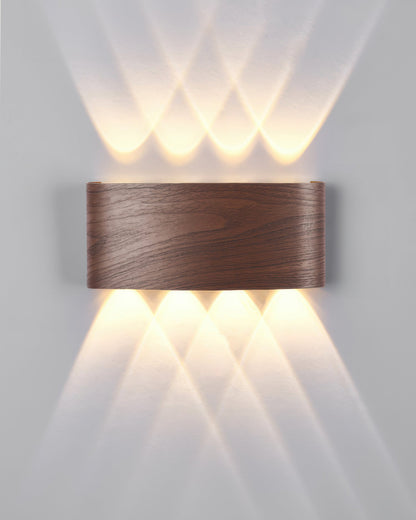 Rustic Wood LED Outdoor Wall Light Waterproof