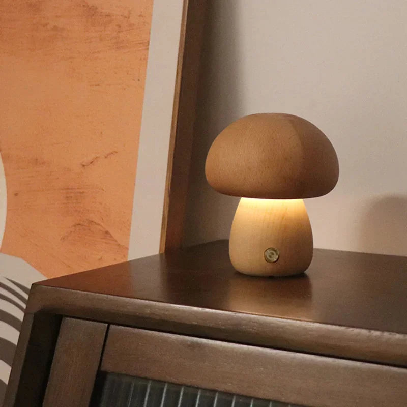 Soft Glow Mushroom LED Table Lamp with Dimmer
