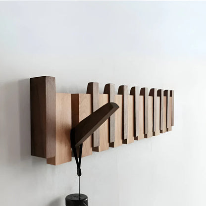 Space Saving Wooden Folding Hook Rack Organizer - Lusomart