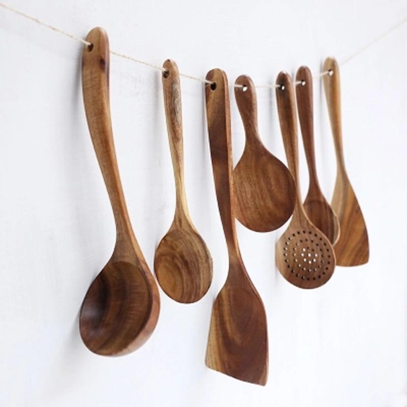Natural Wood Cooking Utensil Set