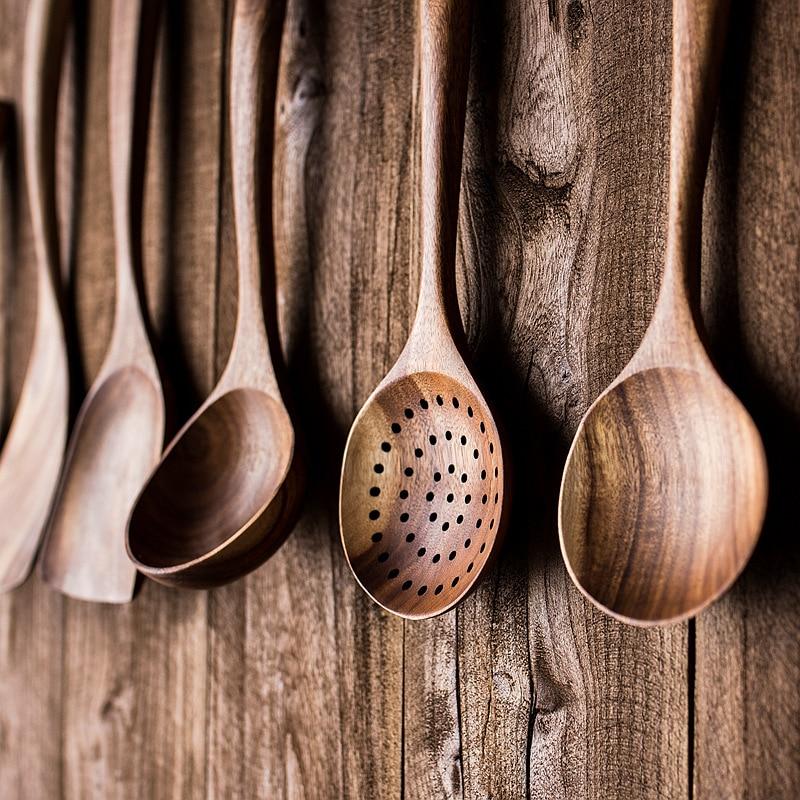 Natural Wood Cooking Utensil Set