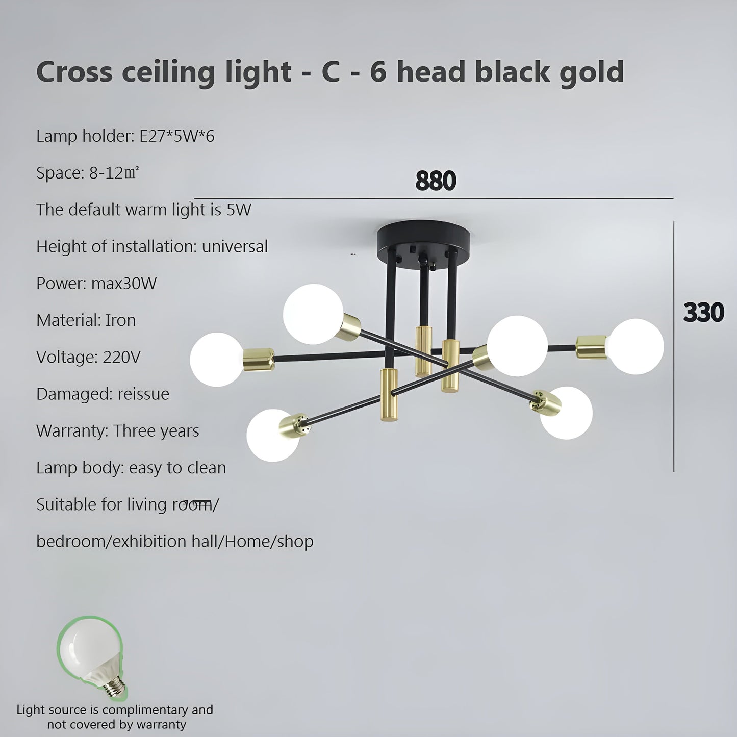 Stylish Gold Pendant Light Fixture