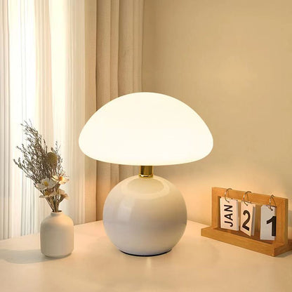 Rustic Cream Mushroom Table Light in Classic Retro Design - Lusomart