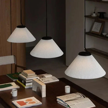 Creamy Fabric Shade Pendant Ceiling Light