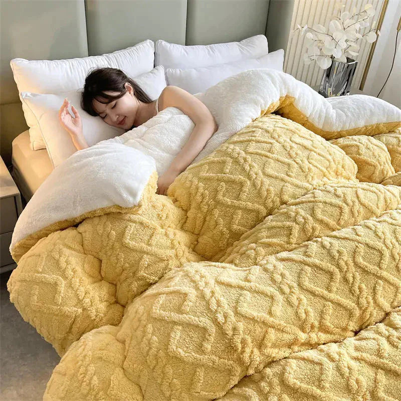 Luxurious Cashmere Bed Cover Cozy Winter Blanket Set