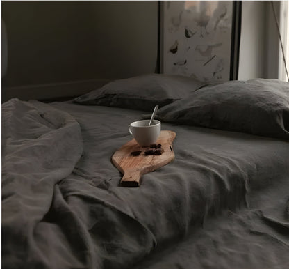 Soft Linen Bed Sheet Set with 2 Pillowcases - Natural Color