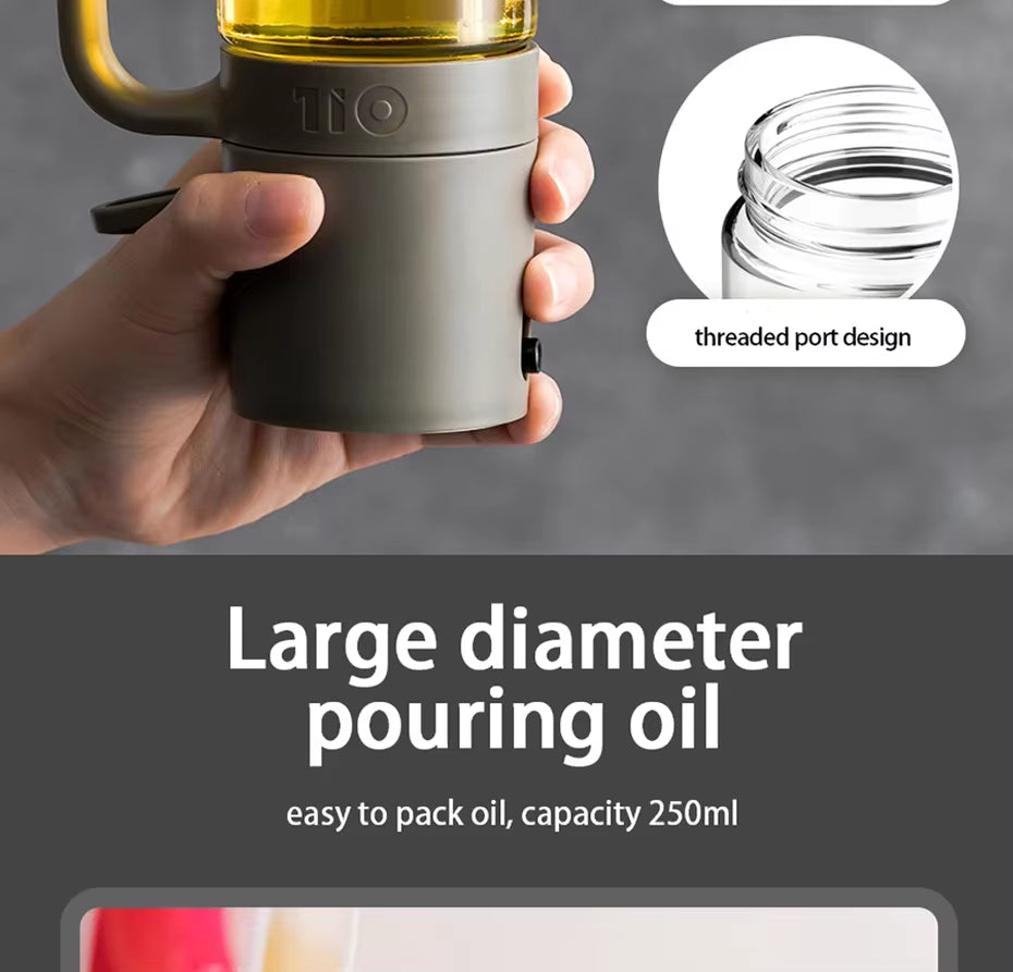 Premium Glass Oil Spray Bottle 250ml For Easy Cooking