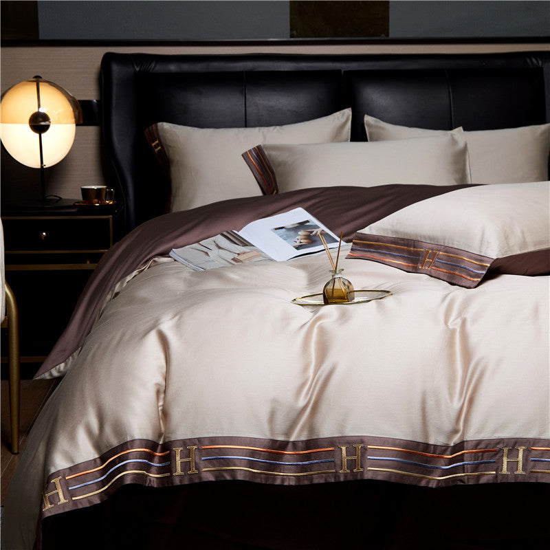 Luxury Soft Embroidered 4 Piece Bed Sheet Set