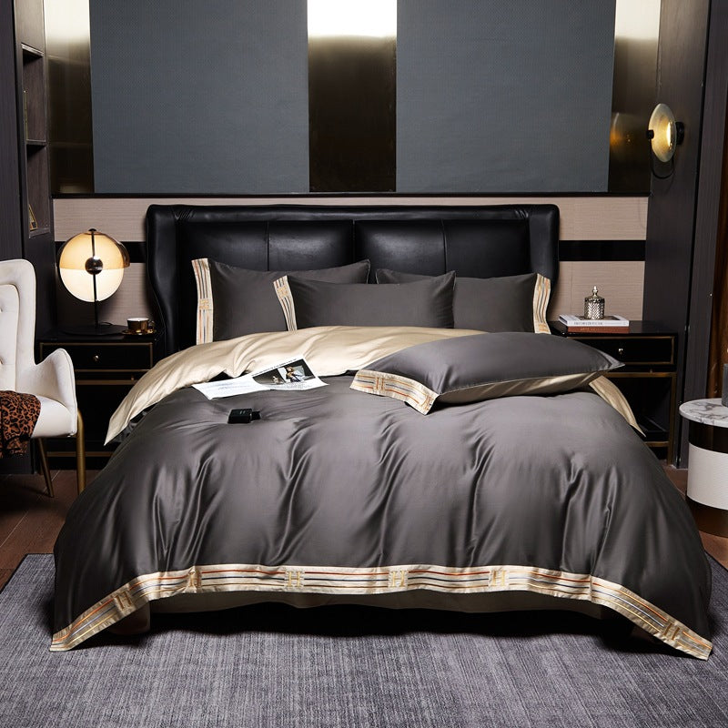 Luxury Soft Embroidered 4 Piece Bed Sheet Set